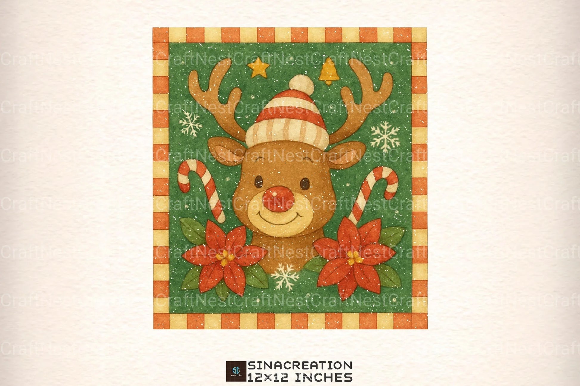 Vintage Christmas Reindeer Clipart Bundle - CraftNest - Digital Crafting and Art