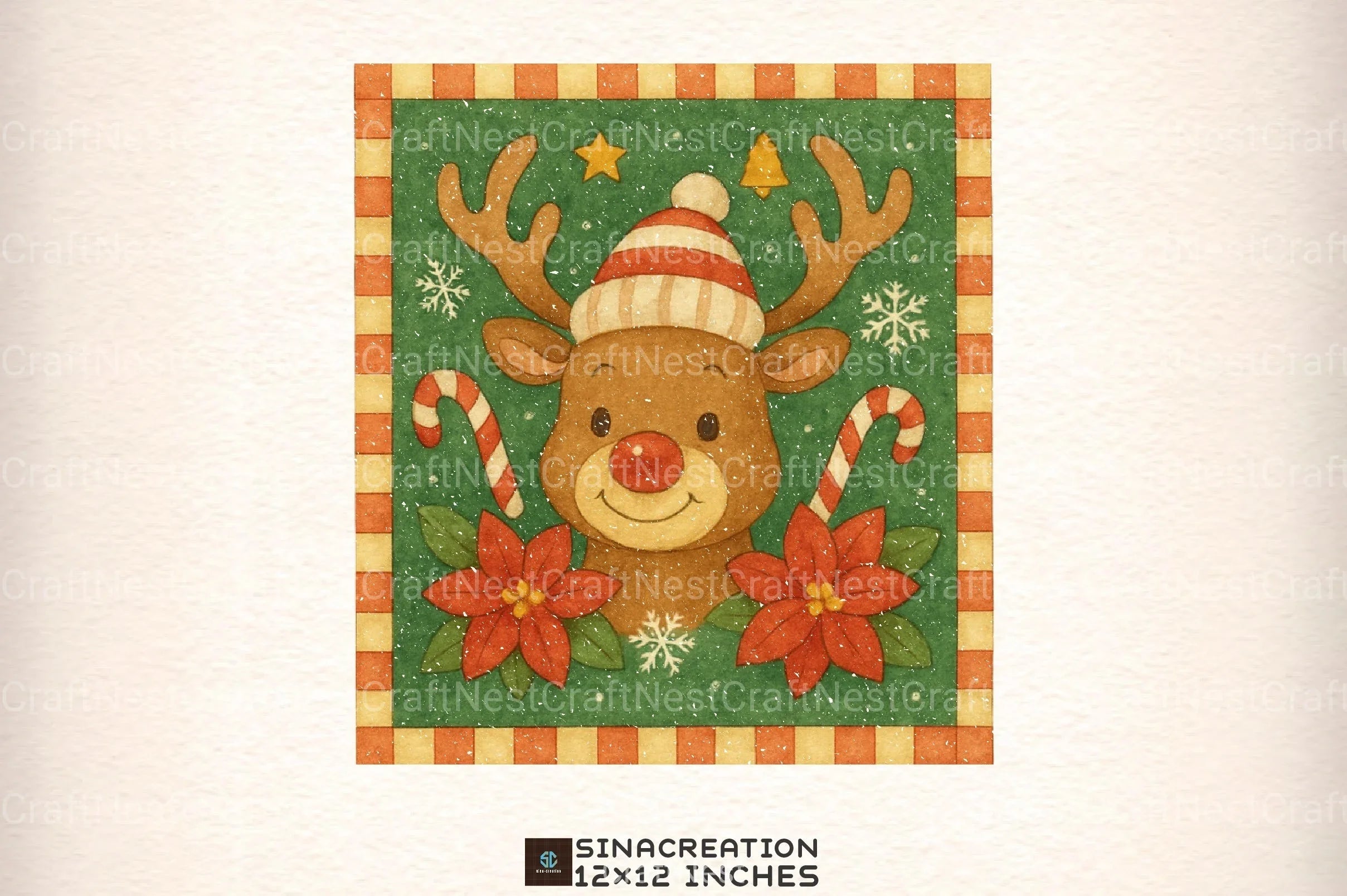 Vintage Christmas Reindeer Clipart Bundle - CraftNest - Digital Crafting and Art