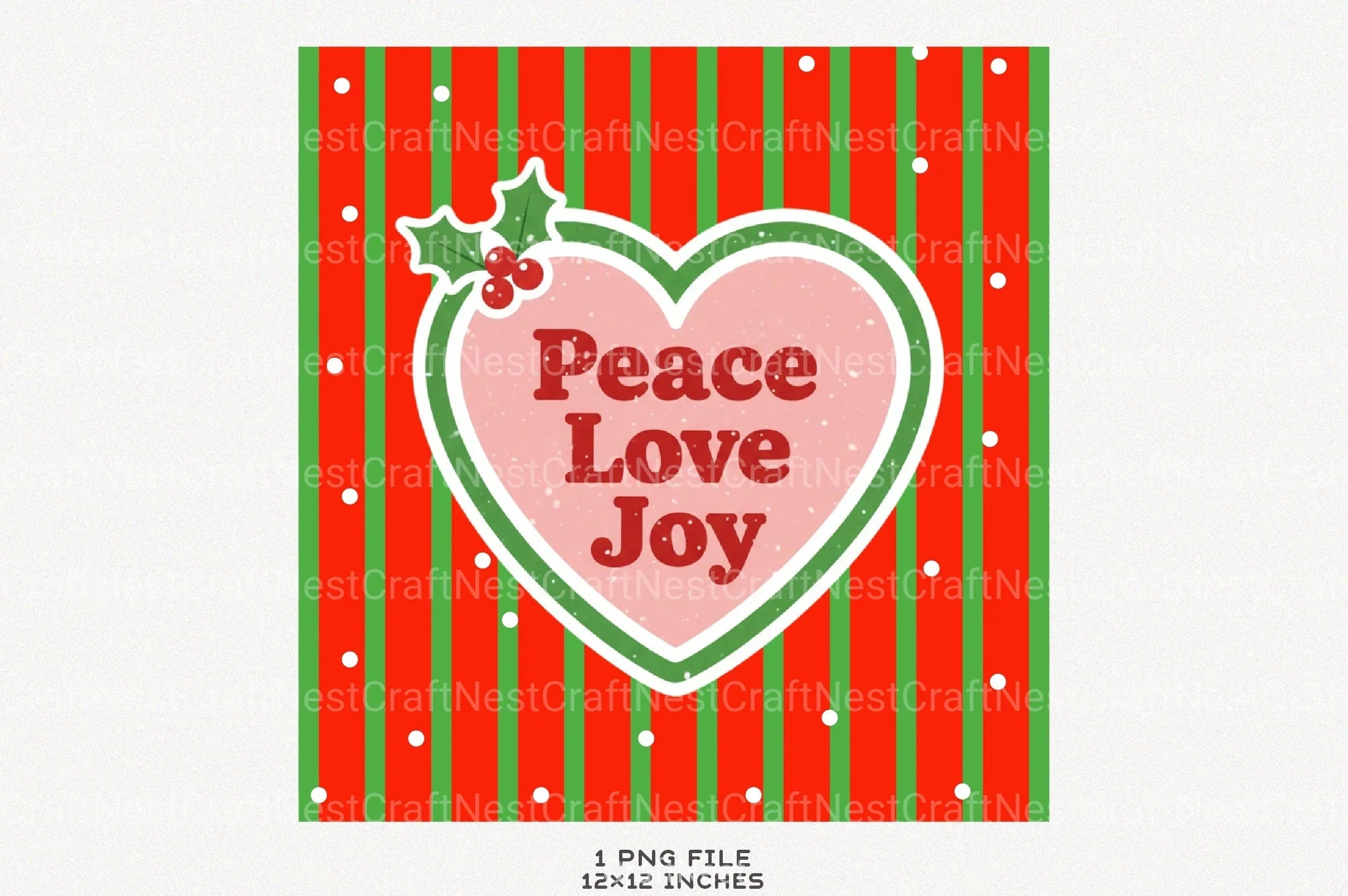 Christmas Wall Art: Peace Love Joy Clipart Bundle - CraftNest - Digital Crafting and Art