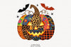 Patchwork Floral Pumpkin Halloween Clipart Bundle