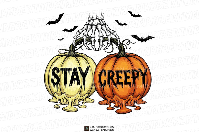 Halloween Cherry Pumpkins Stay Creepy Clipart Bundle - CraftNest - Digital Crafting and Art