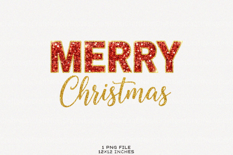 Glitter Sequins Merry Christmas Clipart Bundle - CraftNest - Digital Crafting and Art