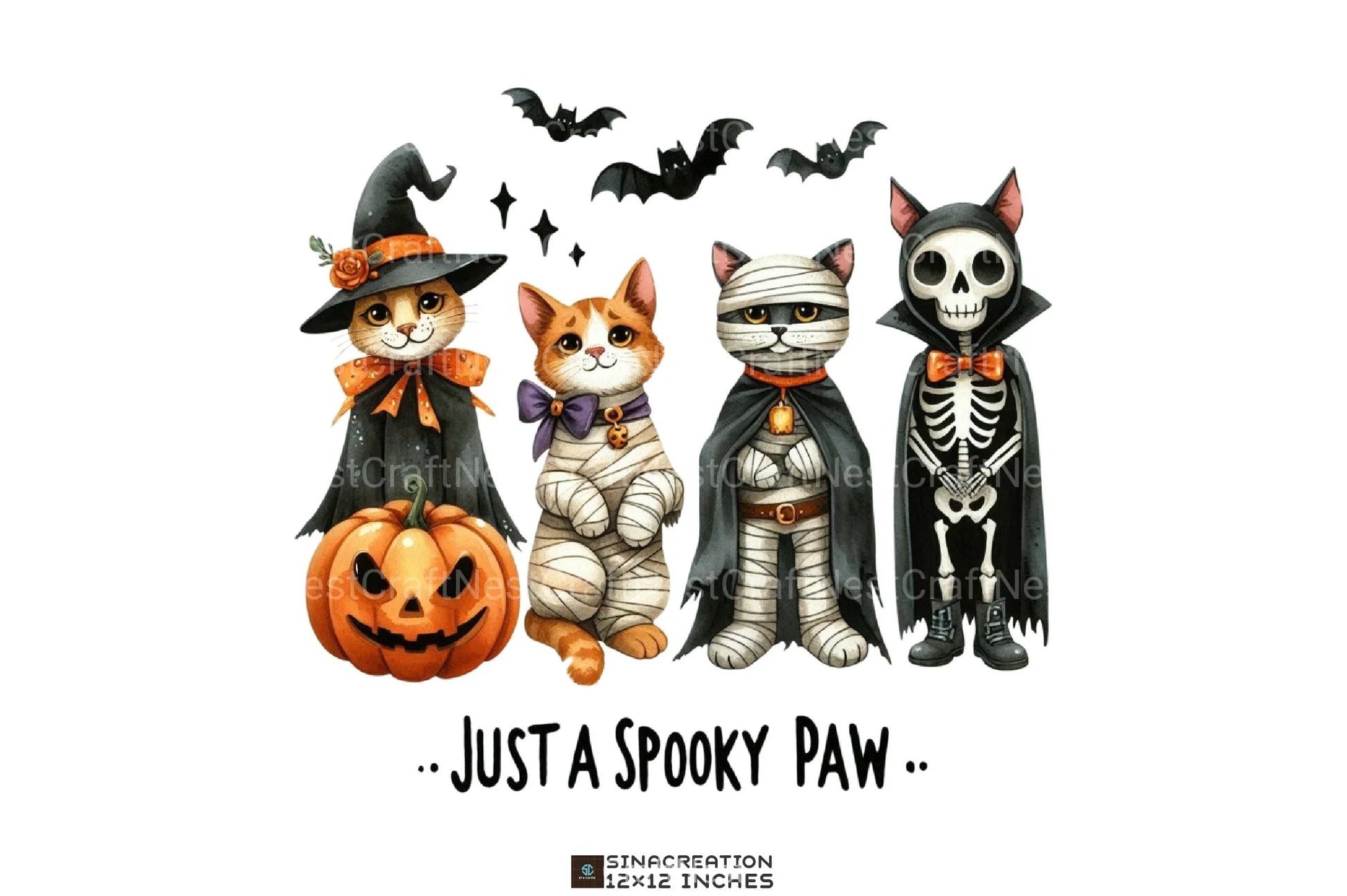 Spooky Halloween Cat Retro Shirt Design Bundle - CraftNest - Digital Crafting and Art