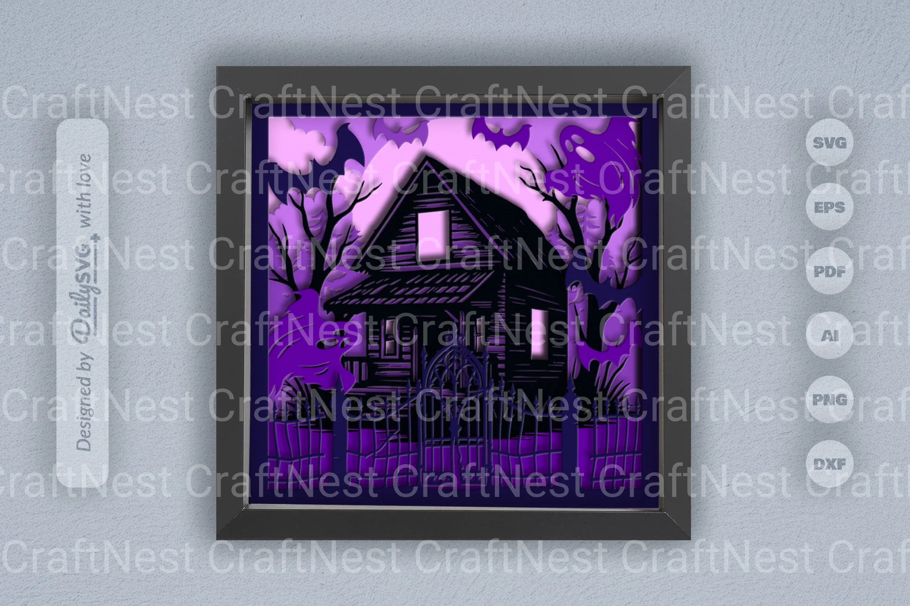 Haunted Cabin 3D Papercut SVG Bundle