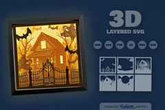 Haunted Cabin 3D Papercut SVG Bundle - CraftNest - Digital Crafting and Art