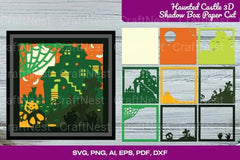Haunted Castle 3D Shadow Box Cut Halloween SVG Bundle - CraftNest - Digital Crafting and Art