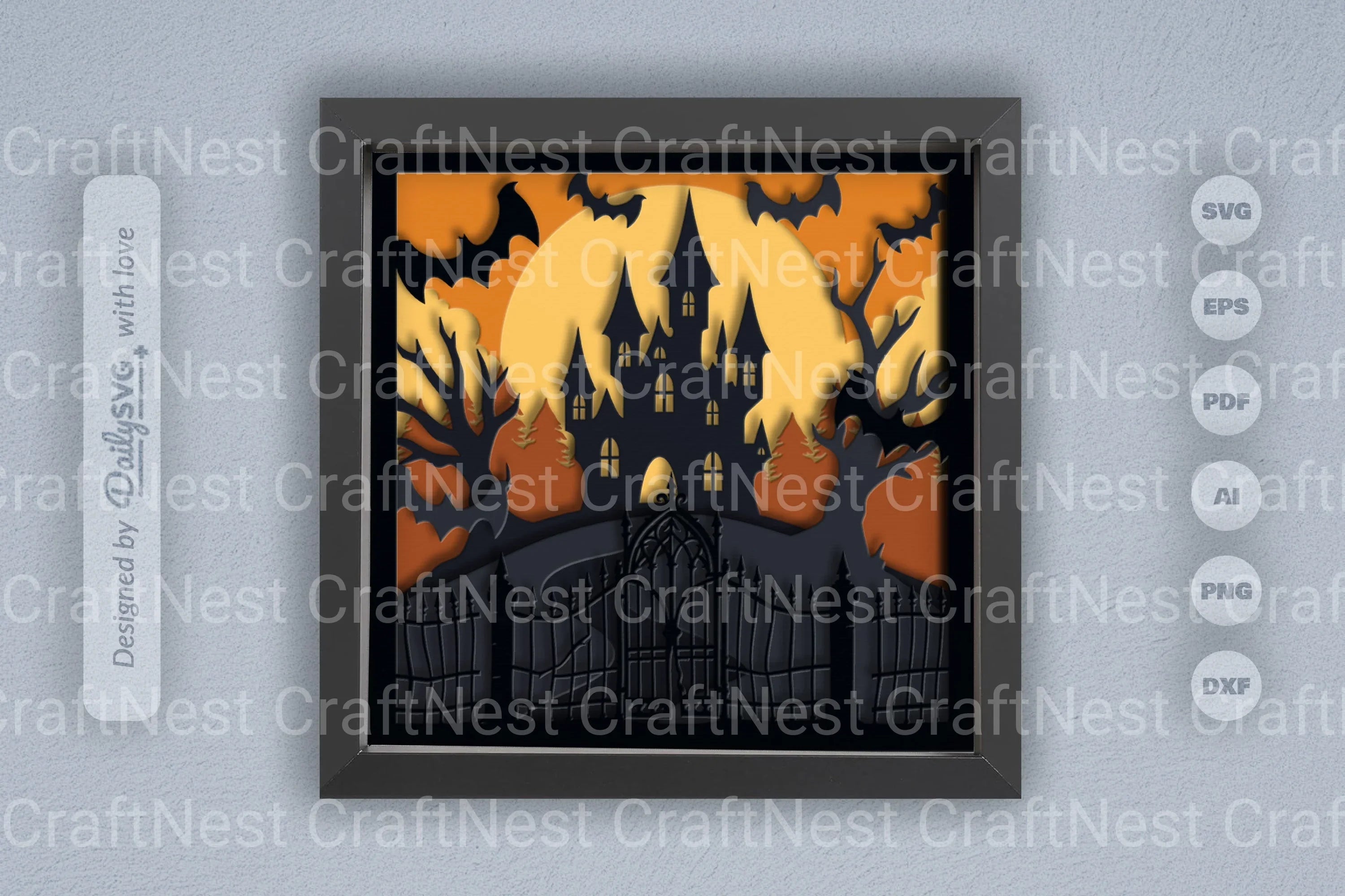 Haunted Castle 3D Papercut SVG Bundle