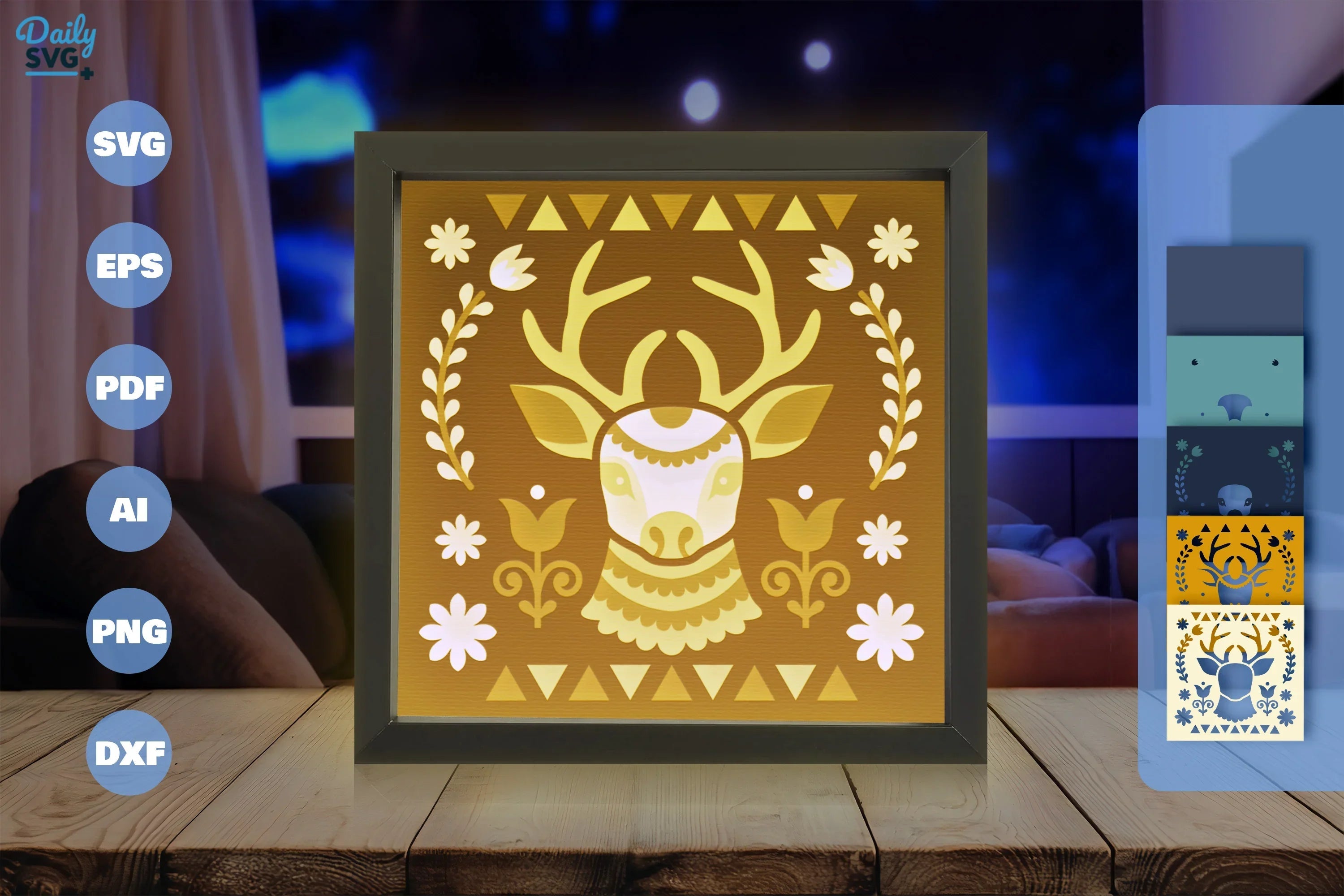 Deer Folk Art Papercut SVG Bundle 1 - CraftNest - Digital Crafting and Art