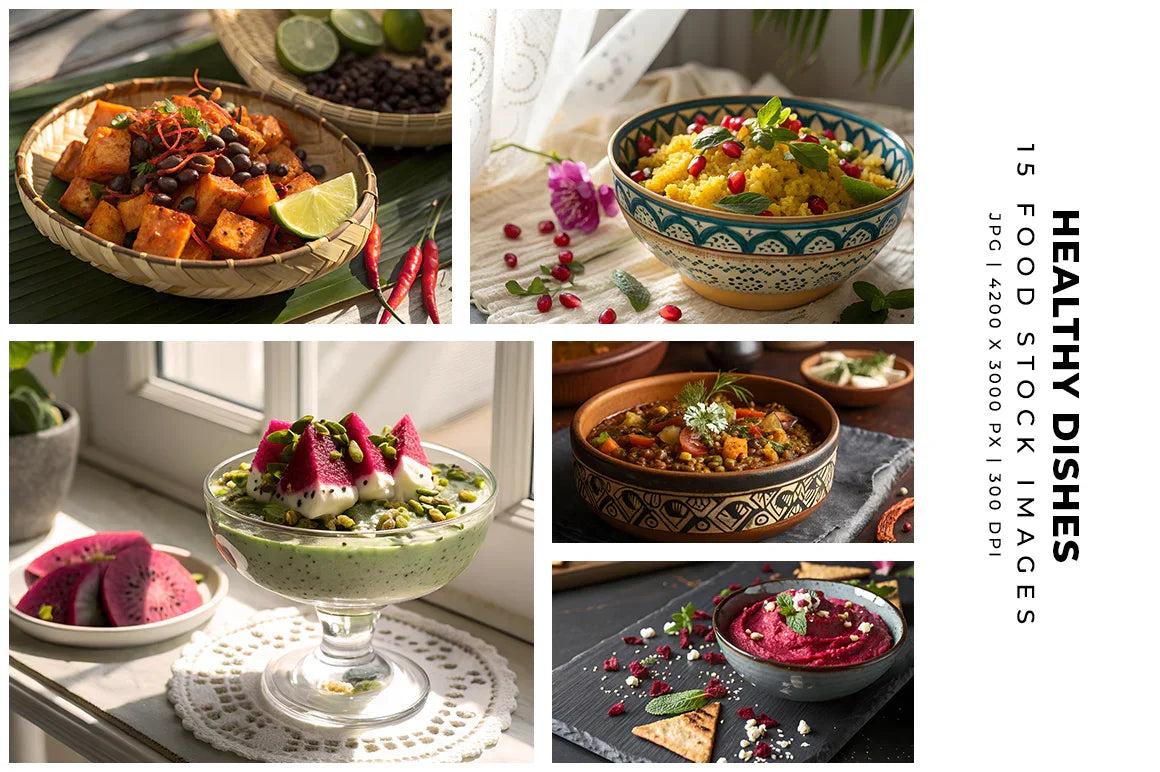 Healthy Dishes - Stock Images - CraftNest - Digital Crafting and Art