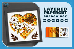 Heart Bee Hive Papercut SVG Bundle - CraftNest - Digital Crafting and Art