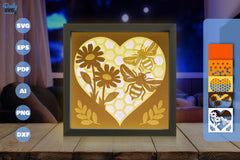 Heart Bee Hive Papercut SVG Bundle - CraftNest - Digital Crafting and Art