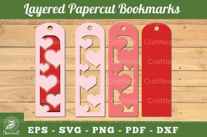 Heart Bookmark SVG Bundle - CraftNest - Digital Crafting and Art