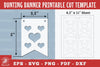 Heart Bunting Banner Printable Template Bundle