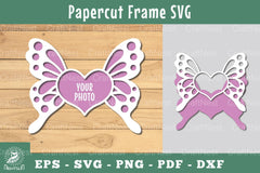 Heart Butterfly Papercut Frame SVG Bundle - CraftNest - Digital Crafting and Art