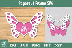 Heart Butterfly Papercut Frame SVG Bundle - CraftNest - Digital Crafting and Art