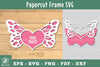 Heart Butterfly Papercut Frame SVG Bundle