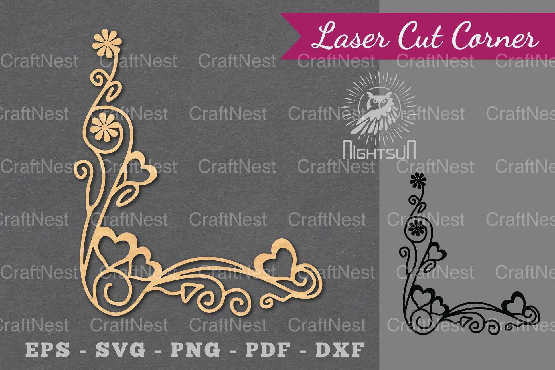 Heart Corner Laser Cut Design Bundle - CraftNest - Digital Crafting and Art