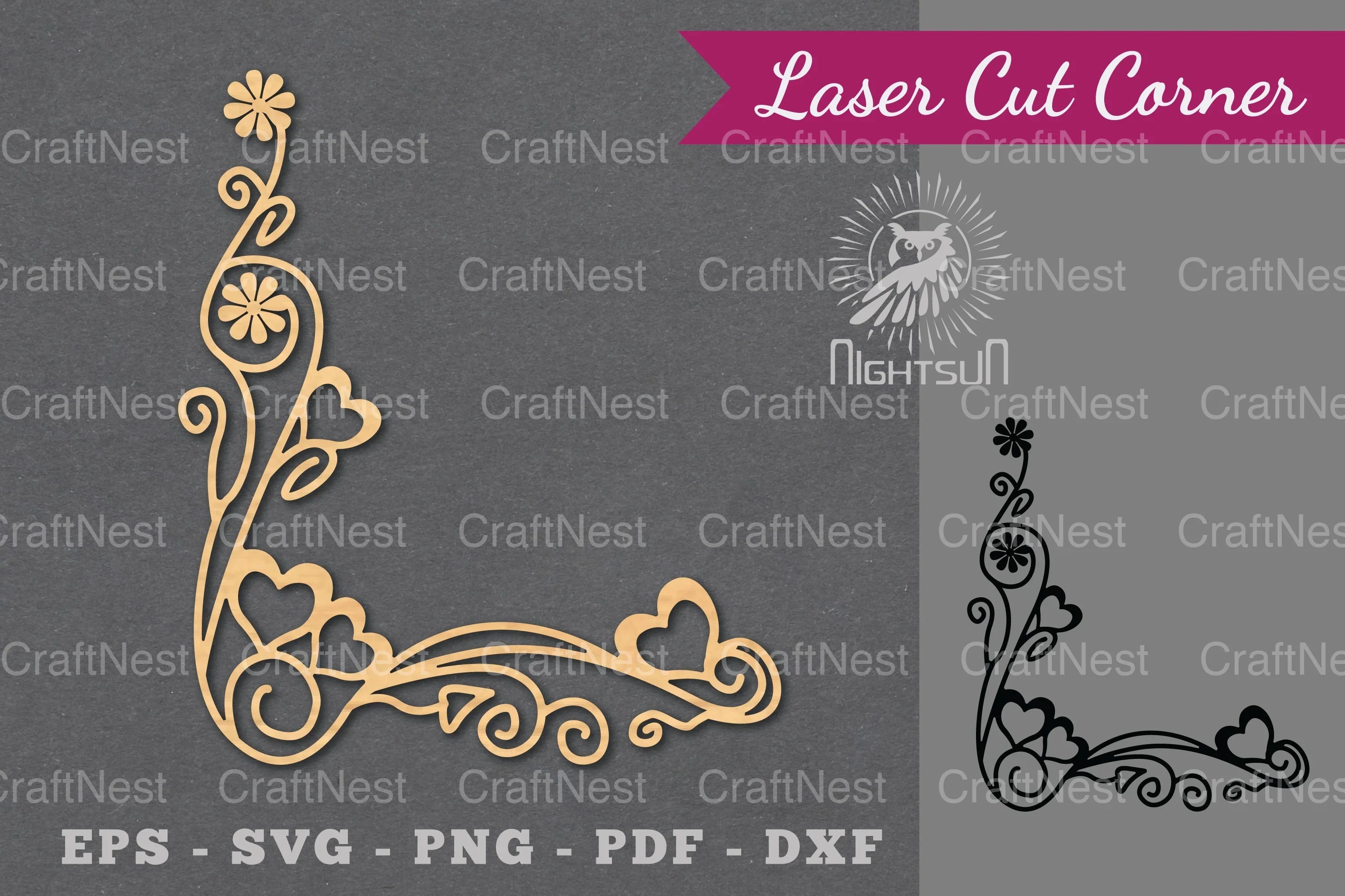 Heart Corner Laser Cut Design Bundle - CraftNest - Digital Crafting and Art