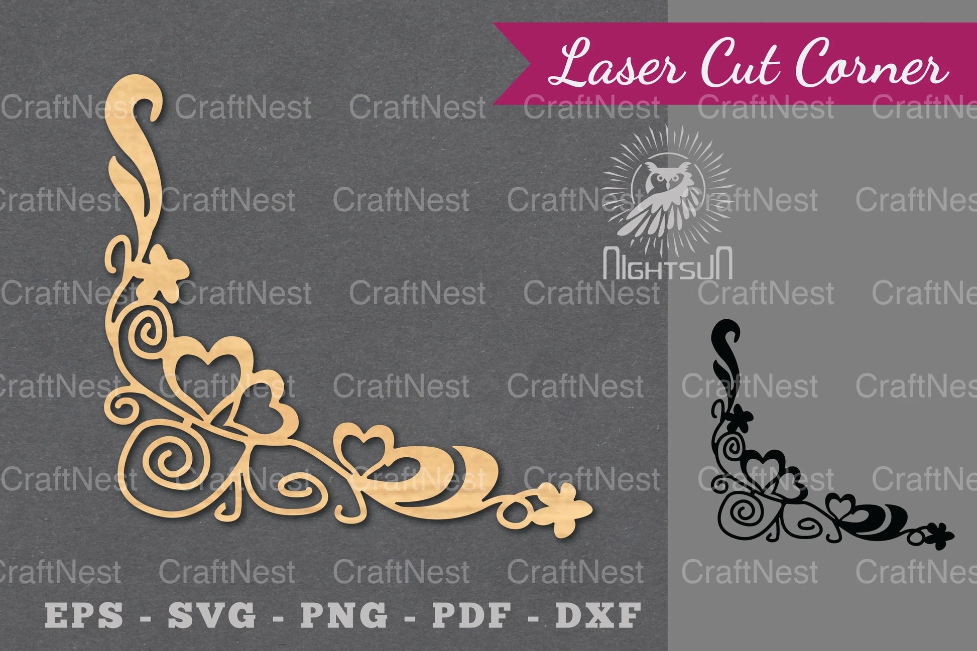 Heart Corner Laser Cut Design Bundle - CraftNest - Digital Crafting and Art