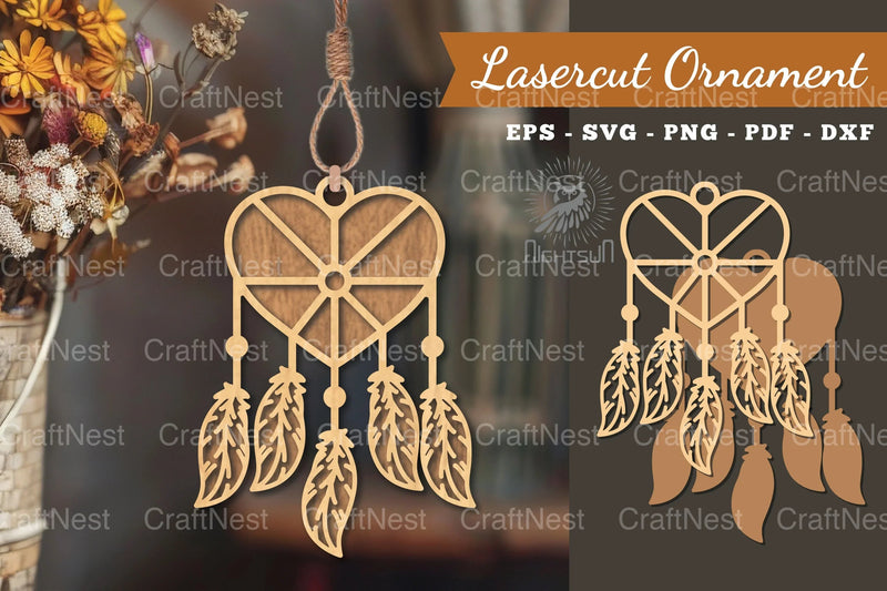 Heart Dreamcatcher Laser Cut Ornament Clipart Bundle - CraftNest - Digital Crafting and Art
