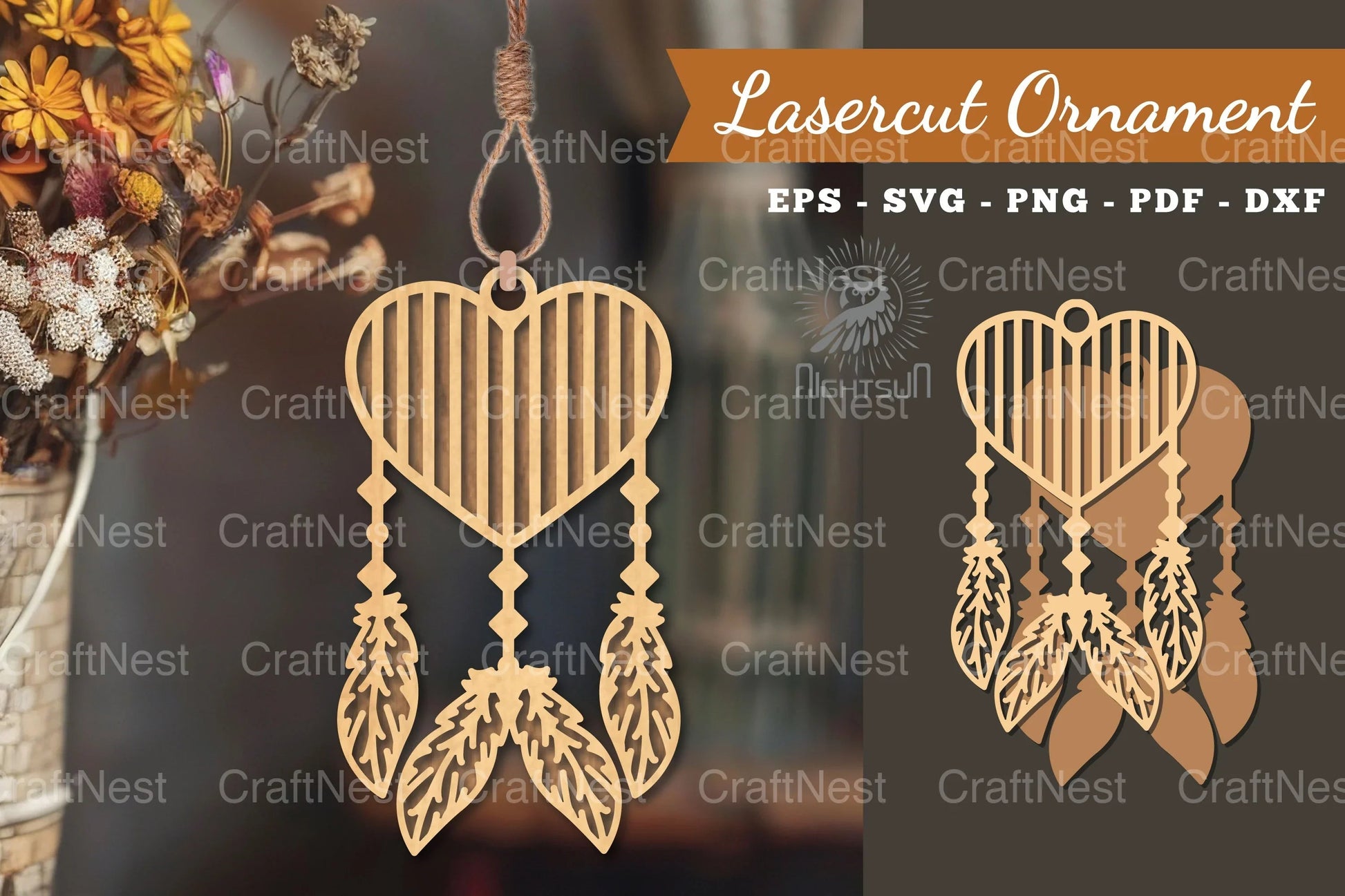 Heart Dreamcatcher Laser Cut Ornament Clipart Bundle - CraftNest - Digital Crafting and Art