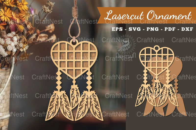 Heart Dreamcatcher Laser Cut Ornament Clipart Bundle - CraftNest - Digital Crafting and Art