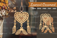 Heart Dreamcatcher Laser Cut Ornament Clipart Bundle - CraftNest - Digital Crafting and Art