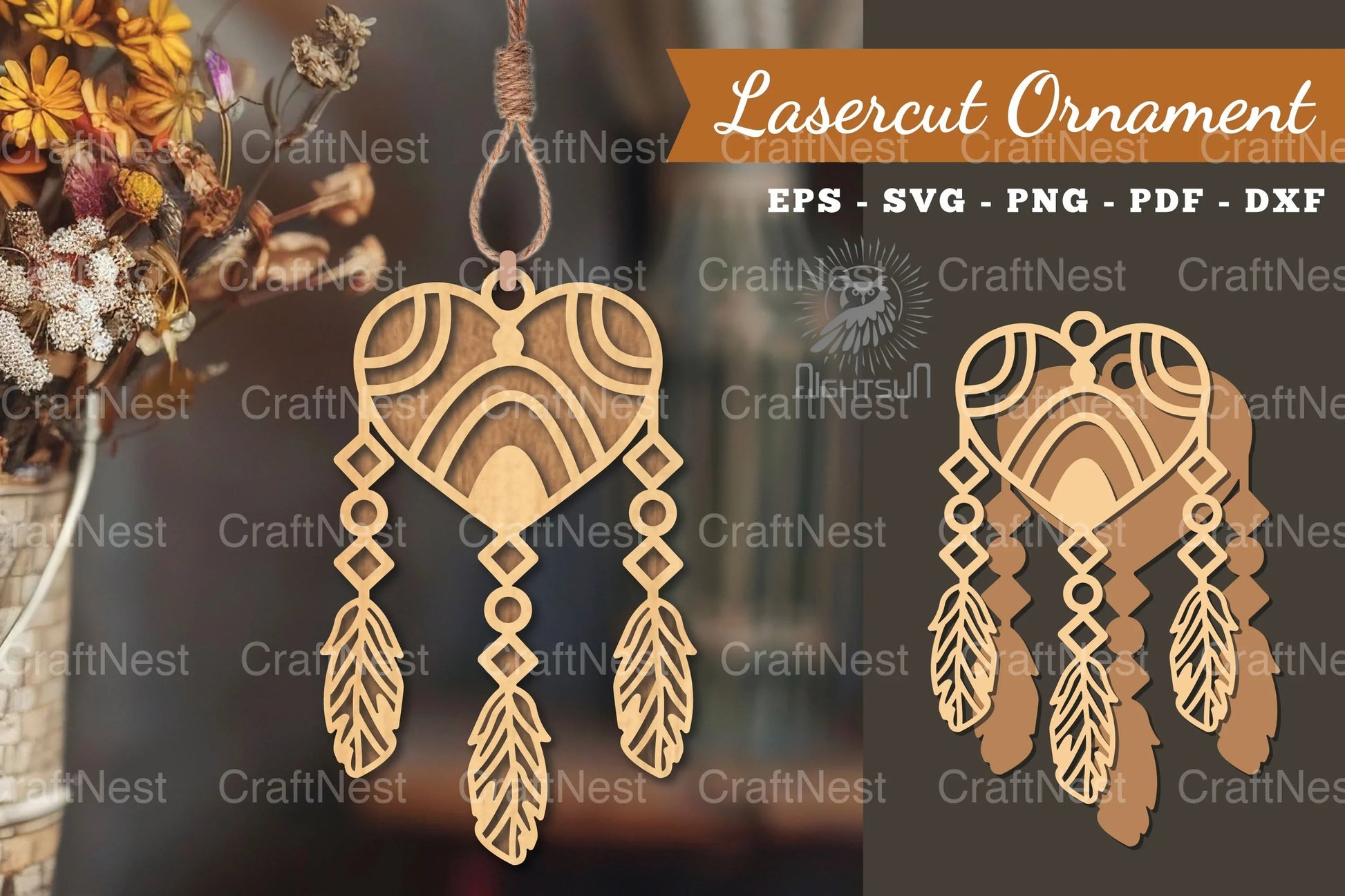 Heart Dreamcatcher Laser Cut Ornament Clipart Bundle - CraftNest - Digital Crafting and Art