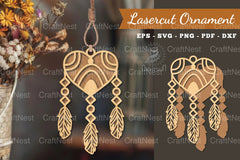 Heart Dreamcatcher Laser Cut Ornament Clipart Bundle - CraftNest - Digital Crafting and Art