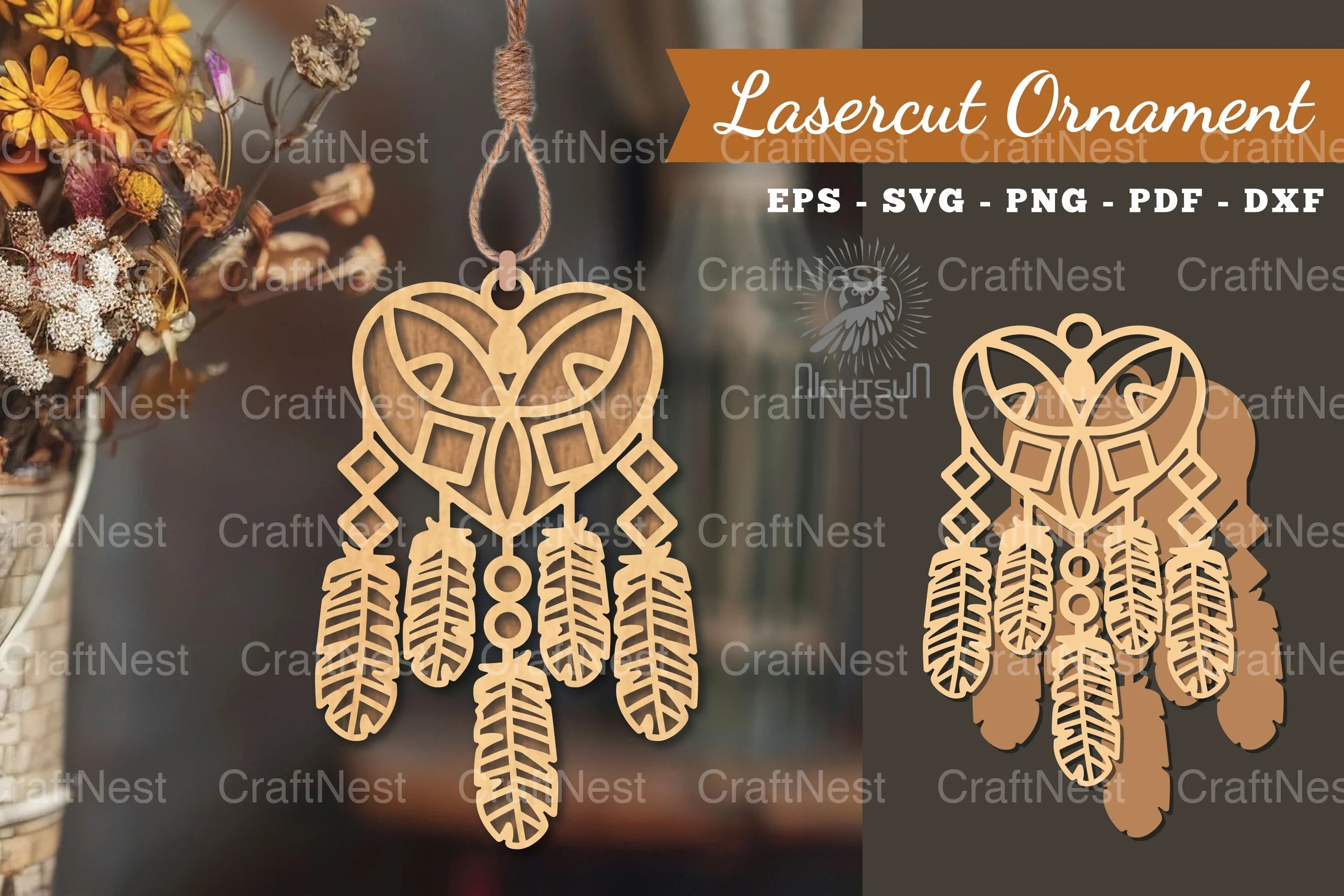 Heart Dreamcatcher Laser Cut Ornament Clipart Bundle - CraftNest - Digital Crafting and Art