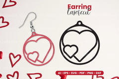 Heart Earring Laser Cut SVG Bundle - CraftNest - Digital Crafting and Art