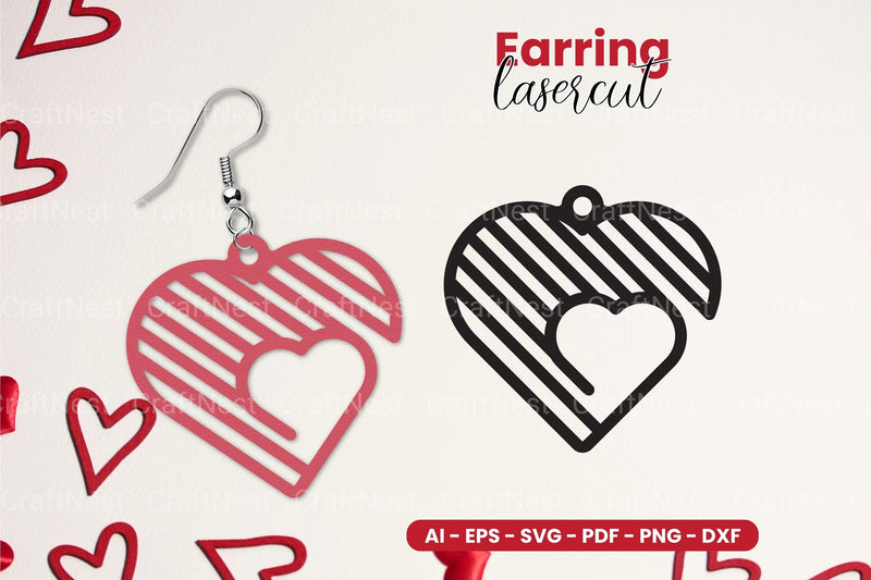 Heart Earring Laser Cut SVG Bundle - CraftNest - Digital Crafting and Art