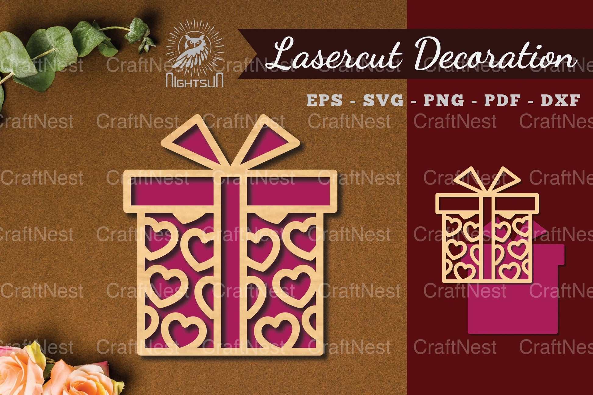 Heart Gift Box Laser Cut Decoration Clipart Bundle - CraftNest - Digital Crafting and Art