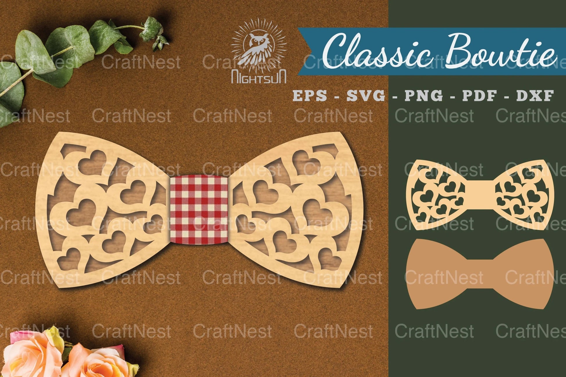 Heart Laser Cut Bowtie SVG Bundle - CraftNest - Digital Crafting and Art