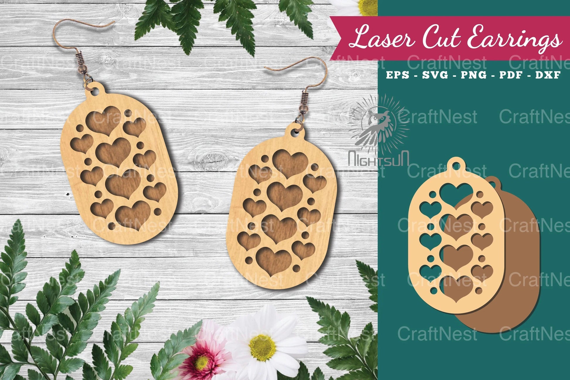Heart Laser Cut Earrings Clipart Bundle - CraftNest - Digital Crafting and Art