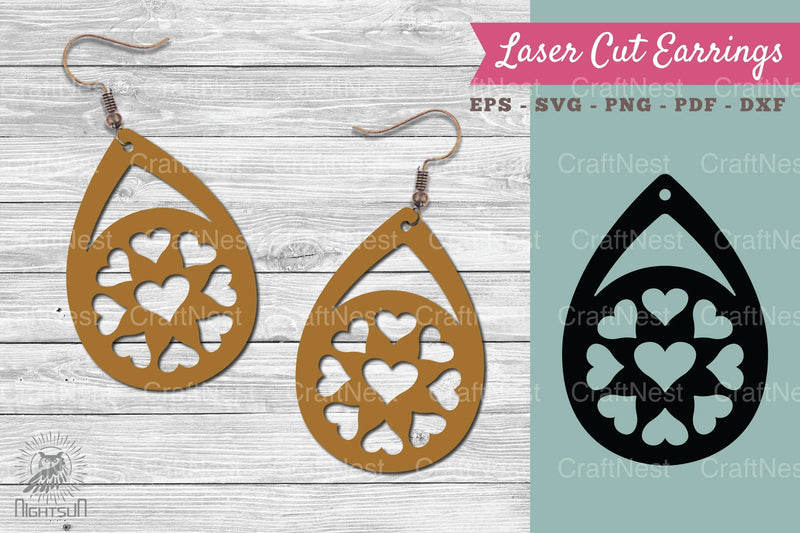 Heart Laser Cut Earrings Clipart Bundle - CraftNest - Digital Crafting and Art