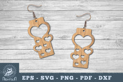 Heart Laser Cut Earrings SVG Bundle - CraftNest - Digital Crafting and Art