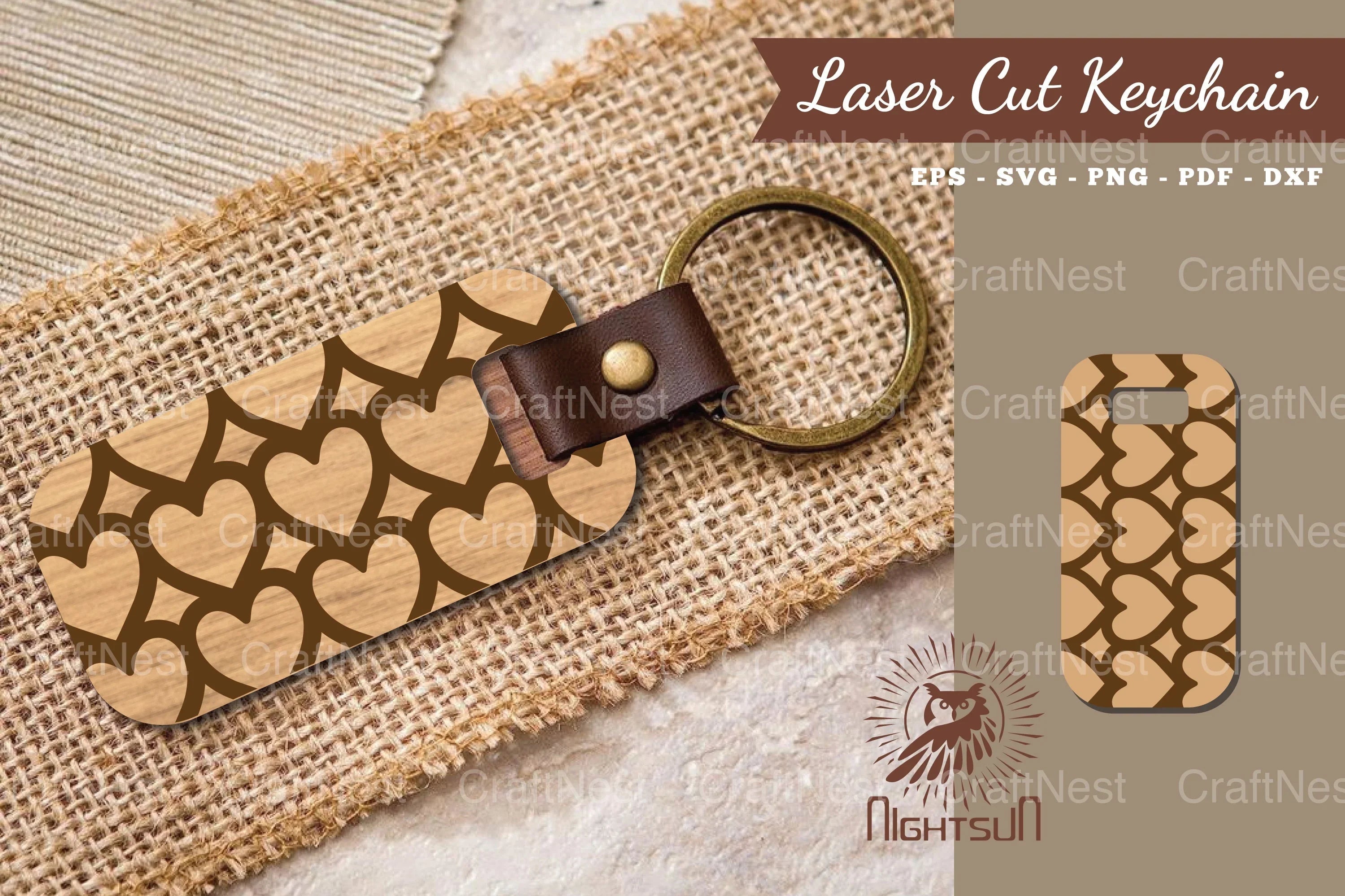 Heart Laser Cut Keychain Design Bundle - CraftNest - Digital Crafting and Art