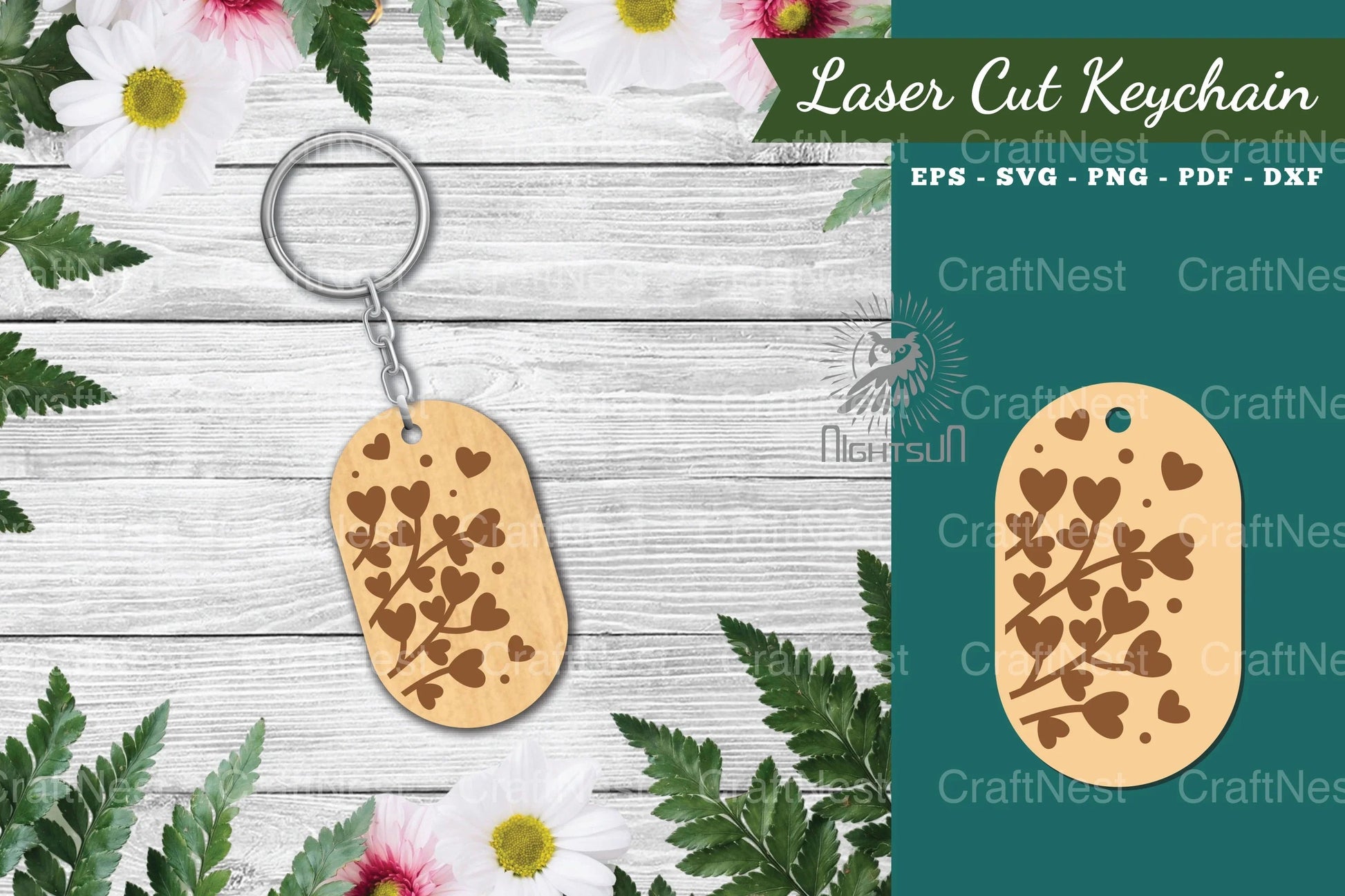 Heart Laser Cut Keychain Design Bundle - CraftNest - Digital Crafting and Art