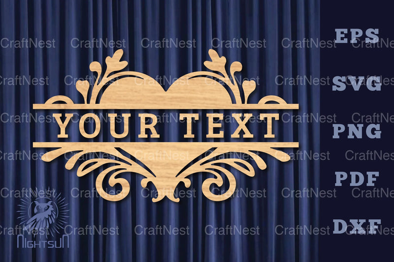 Heart Lasercut Split Monogram SVG Bundle - CraftNest - Digital Crafting and Art