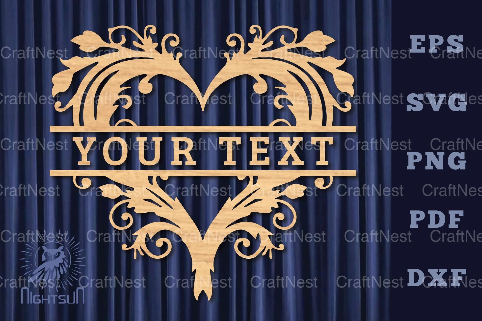 Heart Lasercut Split Monogram SVG Bundle - CraftNest - Digital Crafting and Art