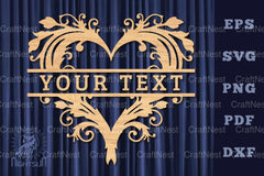 Heart Lasercut Split Monogram SVG Bundle - CraftNest - Digital Crafting and Art