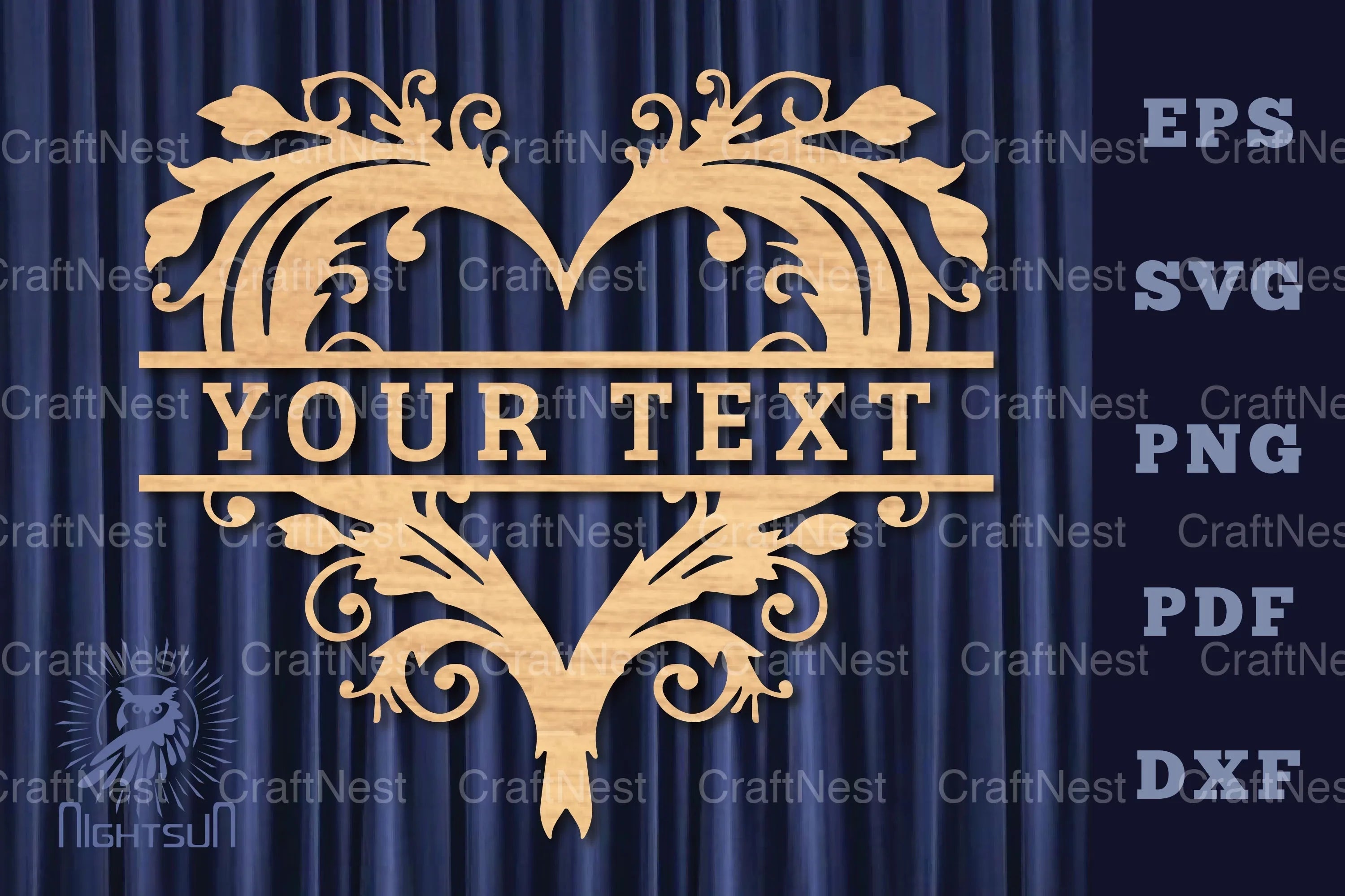 Heart Lasercut Split Monogram SVG Bundle - CraftNest - Digital Crafting and Art