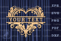 Heart Lasercut Split Monogram SVG Bundle - CraftNest - Digital Crafting and Art