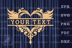 Heart Lasercut Split Monogram SVG Bundle - CraftNest - Digital Crafting and Art
