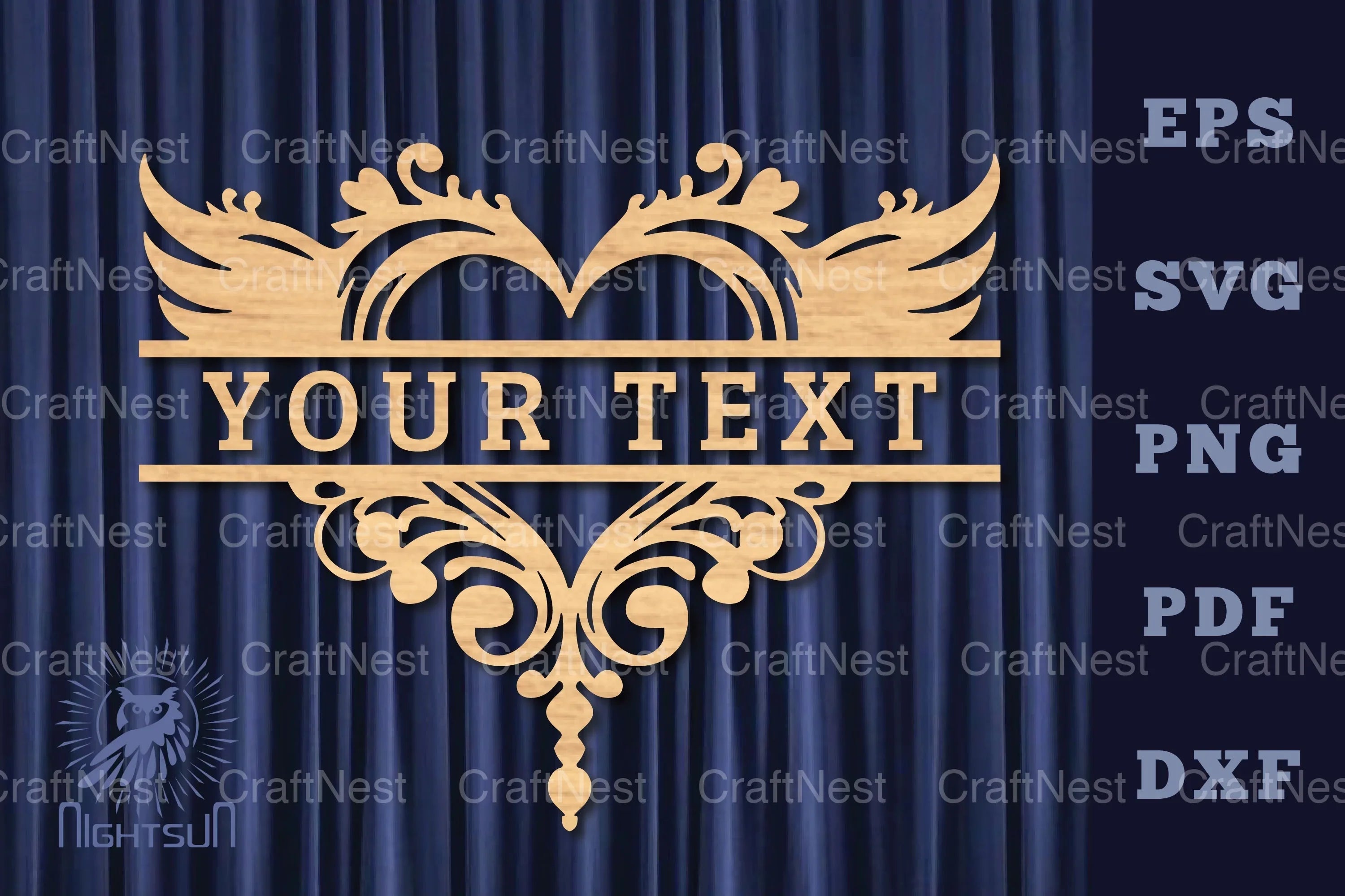 Heart Lasercut Split Monogram SVG Bundle - CraftNest - Digital Crafting and Art