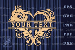 Heart Lasercut Split Monogram SVG Bundle - CraftNest - Digital Crafting and Art
