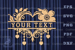 Heart Lasercut Split Monogram SVG Bundle - CraftNest - Digital Crafting and Art