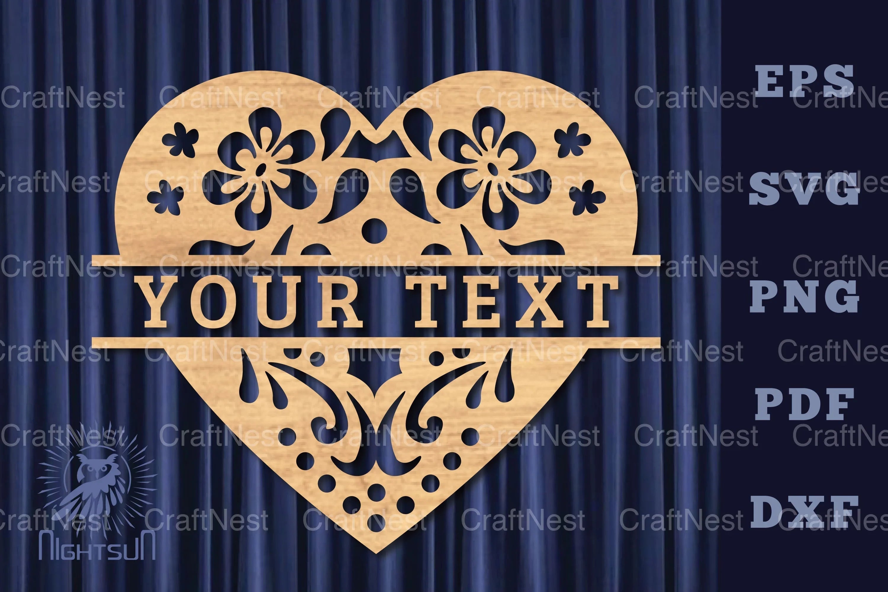 Heart Lasercut Split Monogram SVG Bundle - CraftNest - Digital Crafting and Art