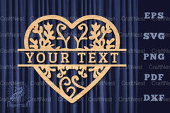Heart Lasercut Split Monogram SVG Bundle - CraftNest - Digital Crafting and Art